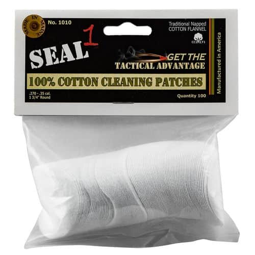 Seal 1 1010 Cleaning Patches 270-35 Cal Cotton 1.75" 100 Per Pack Seal 1 1010 Cleaning Patches 270-35 Cal Cotton 1.75" 100 Per Pack