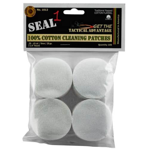 Seal 1 1012 Cleaning Patches 38-45 Cal Cotton 2.25" 100 Per Pack Seal 1 1012 Cleaning Patches 38-45 Cal Cotton 2.25" 100 Per Pack