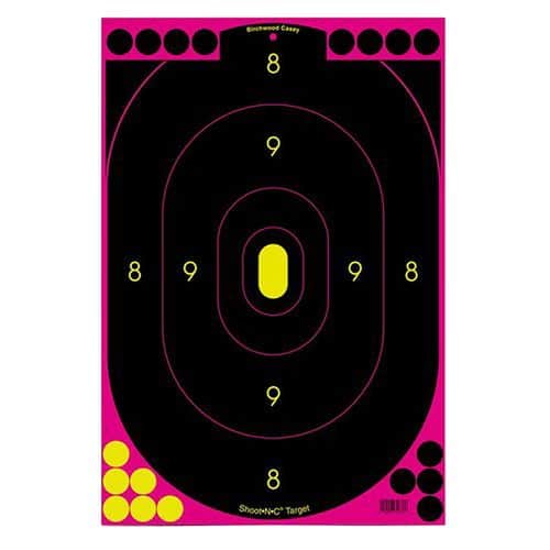 Birchwood Casey 34633 Shoot-N-C Silhouette Hanging Adhesive Paper Target Pink Target Paper w/Black Target 12" x 18" 100 Per Pack Birchwood Casey 34633 Shoot-N-C Silhouette Hanging Adhesive Paper Target Pink Target Paper w/Black Target 12" x 18" 100 Per Pack