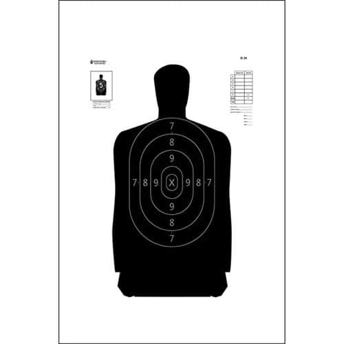 Action Target B34100 B-34 Qualification Target Silhouette Hanging Paper Target 17.50" x 23" 100 Per Box Action Target B34100 B-34 Qualification Target Silhouette Hanging Paper Target 17.50" x 23" 100 Per Box