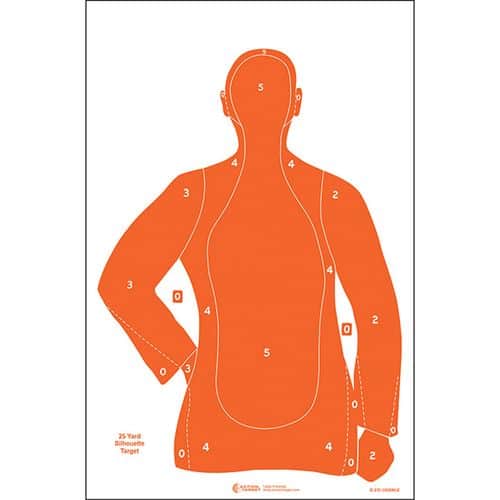 Action Target B21EORANGE100 B-21E Qualification Target Silhouette Paper Target 23" x 35" 100 Per Box Action Target B21EORANGE100 B-21E Qualification Target Silhouette Paper Target 23" x 35" 100 Per Box