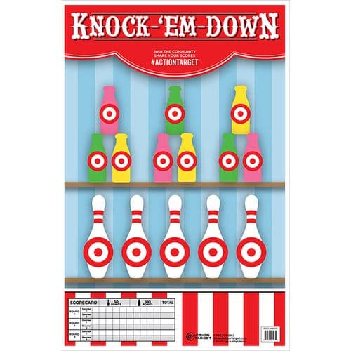 Action Target GSCARBTTL100 Action Knock-'Em-Down Bottles/Pins Hanging Paper Target 23" x 35" 100 Per Box Action Target GSCARBTTL100 Action Knock-'Em-Down Bottles/Pins Hanging Paper Target 23" x 35" 100 Per Box