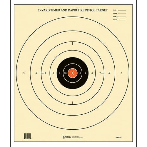 Action Target B8POC100 B-8 25-Yard Time and Rapid Fire Bullseye Paper Target 21" x 24" 100 Per Box Action Target B8POC100 B-8 25-Yard Time and Rapid Fire Bullseye Paper Target 21" x 24" 100 Per Box