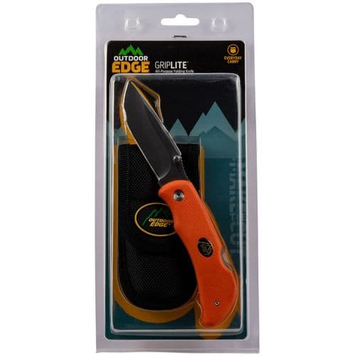 Outdoor Edge GB20C GripLite 3.20" Folding Plain Aichi AUS8 SS Blade TPR Blaze Orange Handle Outdoor Edge GB20C GripLite 3.20" Folding Plain Aichi AUS8 SS Blade TPR Blaze Orange Handle