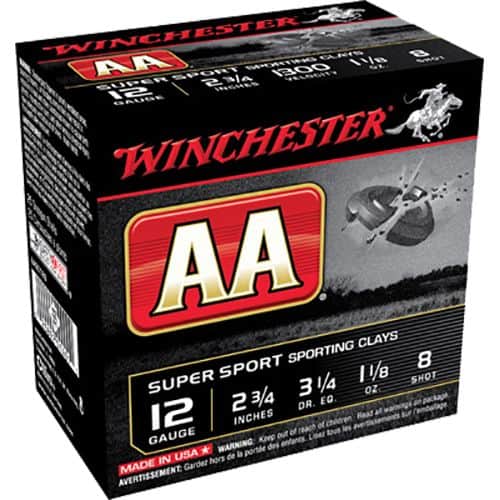 Winchester Ammo AASC129 AA Super Sport 12 Gauge 2.75" 1 1/8 oz 9 Shot 25 Bx/ 10 Cs Winchester Ammo AASC129 AA Super Sport 12 Gauge 2.75" 1 1/8 oz 9 Shot 25 Bx/ 10 Cs