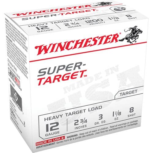 Winchester Super Target Heavy 12 Gauge 2.75" 1 1/8 oz 8 Shot 25 Bx Winchester Super Target Heavy 12 Gauge 2.75" 1 1/8 oz 8 Shot 25 Bx