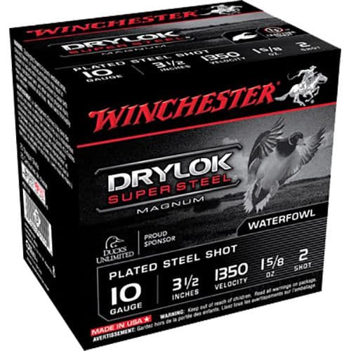 Winchester Ammo XSC102 Drylock Super Steel High Velocity 10 Gauge 3.5" 1 5/8 oz 2 Shot 25 Bx/ 10 Cs Winchester Ammo XSC102 Drylock Super Steel High Velocity 10 Gauge 3.5" 1 5/8 oz 2 Shot 25 Bx/ 10 Cs