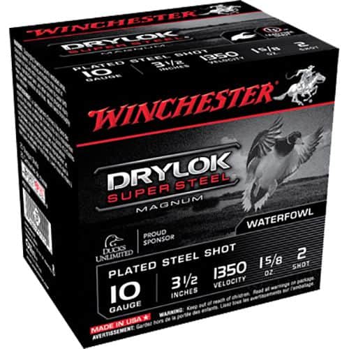 Winchester Ammo XSC102 Drylock Super Steel High Velocity 10 Gauge 3.5" 1 5/8 oz 2 Shot 25 Bx/ 10 Cs Winchester Ammo XSC102 Drylock Super Steel High Velocity 10 Gauge 3.5" 1 5/8 oz 2 Shot 25 Bx/ 10 Cs