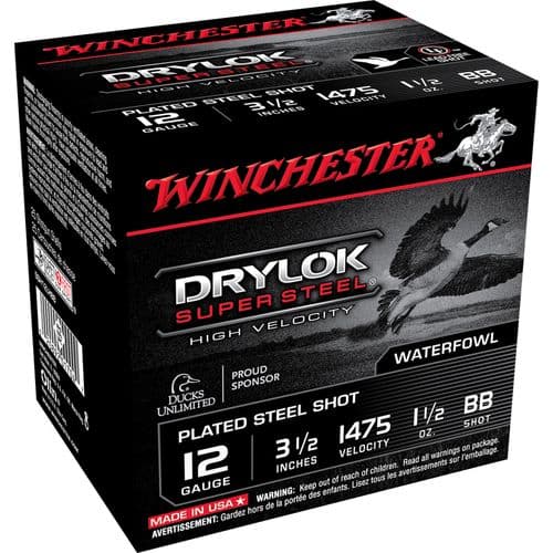 Winchester Ammo Drylok Super Steel High Velocity 12 Gauge 3.50" 1 1/2 oz BB Shot - SSH12LHBB Winchester Ammo Drylok Super Steel High Velocity 12 Gauge 3.50" 1 1/2 oz BB Shot - SSH12LHBB