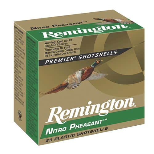 Remington Ammunition 28622 Premier Nitro Pheasant 12 Gauge 2.75" 1 1/4 oz 5 Shot 25 Bx/ 10 Cs Remington Ammunition 28622 Premier Nitro Pheasant 12 Gauge 2.75" 1 1/4 oz 5 Shot 25 Bx/ 10 Cs