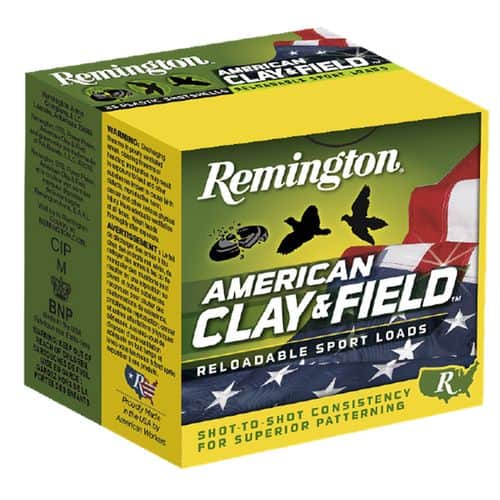 Remington Ammunition 20348 American Clay & Field Sport 12 Gauge 2.75" 1 1/8 oz 9 Shot 25 Bx/ 10 Cs Remington Ammunition 20348 American Clay & Field Sport 12 Gauge 2.75" 1 1/8 oz 9 Shot 25 Bx/ 10 Cs