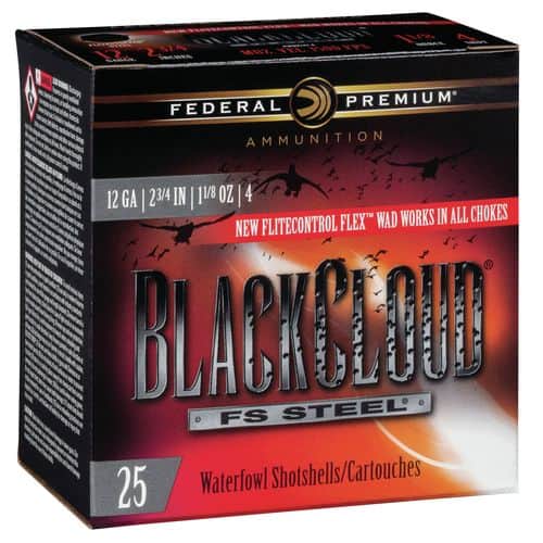 Federal PWBX1474 Black Cloud FS Steel 12 Gauge 2.75" 1 1/8 oz 4 Shot 25 Bx/ 10 Cs Federal PWBX1474 Black Cloud FS Steel 12 Gauge 2.75" 1 1/8 oz 4 Shot 25 Bx/ 10 Cs