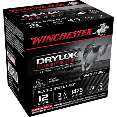 Winchester Ammo Drylok Super Steel High Velocity 12 Gauge 3.50" 1 1/2 oz 3 Shot - SSH12LH3 Winchester Ammo Drylok Super Steel High Velocity 12 Gauge 3.50" 1 1/2 oz 3 Shot - SSH12LH3