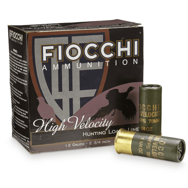 Fiocchi 12HV5 Field Dynamics High Velocity 12 Gauge 2.75" 1 1/4 oz 5 Shot 25 Per Box Fiocchi 12HV5 Field Dynamics High Velocity 12 Gauge 2.75" 1 1/4 oz 5 Shot 25 Per Box