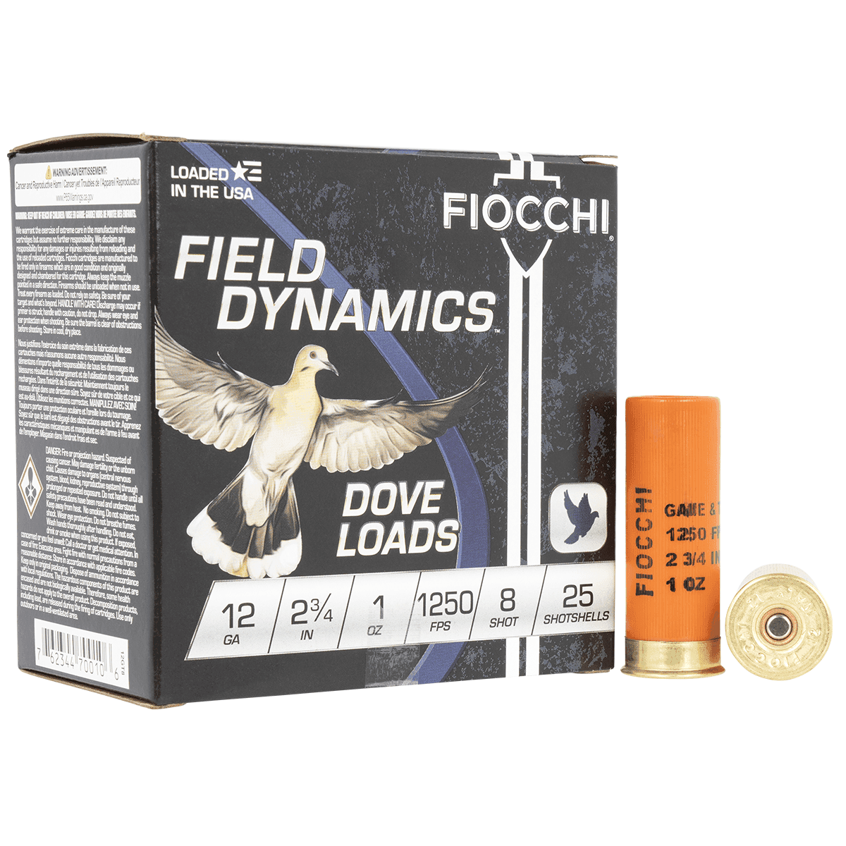 Fiocchi Dove & Quail 12 Gauge 2.75" 1 oz 8 Shot Shotgun Ammo Fiocchi Dove & Quail 12 Gauge 2.75" 1 oz 8 Shot Shotgun Ammo