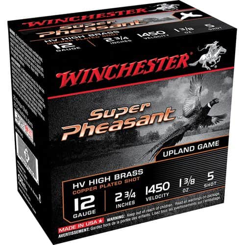 Winchester Ammo X12PHV5 Super Pheasant HV High Brass 12 Gauge 2.75" 1 3/8 oz 5 Shot Copper Plated 25 Bx/ 10 Cs Winchester Ammo X12PHV5 Super Pheasant HV High Brass 12 Gauge 2.75" 1 3/8 oz 5 Shot Copper Plated 25 Bx/ 10 Cs