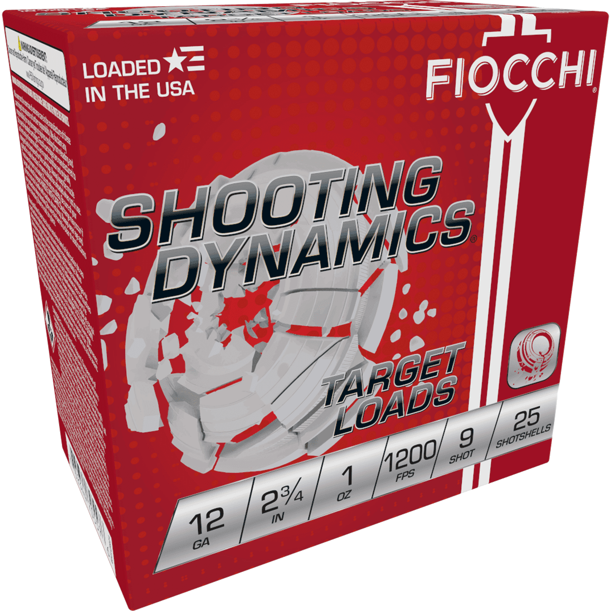 Fiocchi Shooting Dynamics Target 12 Gauge 2.75" 1 oz 9 Shot 25 Per Box Fiocchi Shooting Dynamics Target 12 Gauge 2.75" 1 oz 9 Shot 25 Per Box