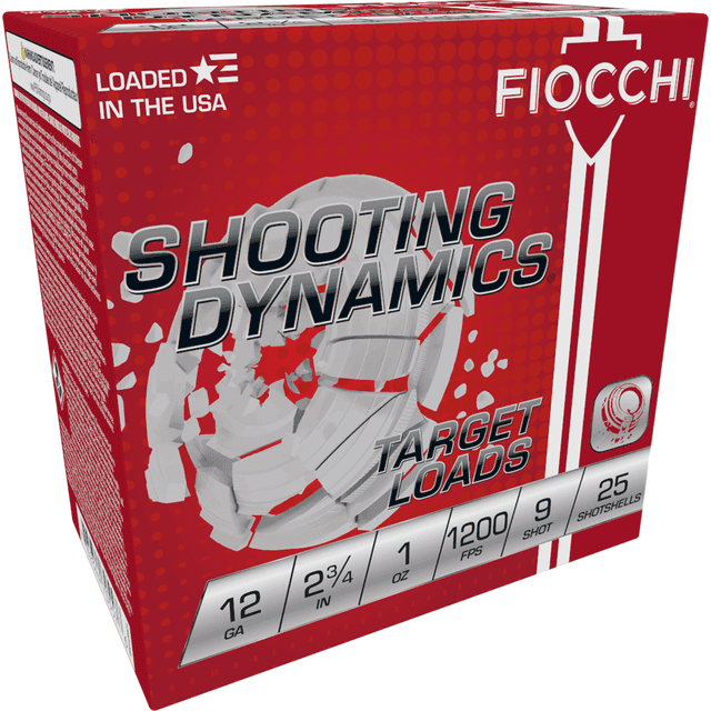 Fiocchi Shooting Dynamics Target 12 Gauge 2.75" 1 oz 9 Shot 25 Per Box Fiocchi Shooting Dynamics Target 12 Gauge 2.75" 1 oz 9 Shot 25 Per Box