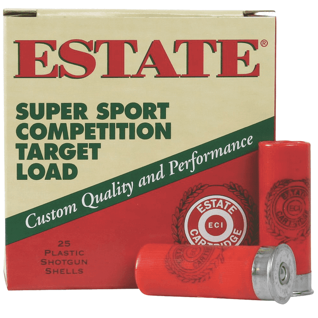 Estate Cartridge SS12H8 Super Sport Competition Target 12 Gauge 2.75" 1 1/8 oz 8 Shot Estate Cartridge SS12H8 Super Sport Competition Target 12 Gauge 2.75" 1 1/8 oz 8 Shot