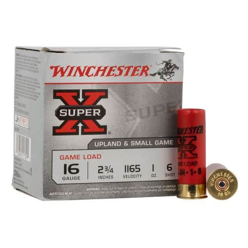 Winchester Ammo XU166 Super X Game Load 16 Gauge 2.75" 1 oz 6 Shot 25 Bx/ 10 Cs Winchester Ammo XU166 Super X Game Load 16 Gauge 2.75" 1 oz 6 Shot 25 Bx/ 10 Cs