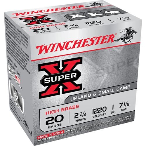 Winchester Ammo Super X Heavy Game Load High Brass 20 Gauge 2.75" 1 oz 7.5 Shot - X207 Winchester Ammo Super X Heavy Game Load High Brass 20 Gauge 2.75" 1 oz 7.5 Shot - X207
