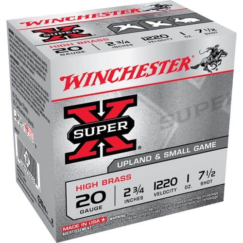 Winchester Ammo Super X Heavy Game Load High Brass 20 Gauge 2.75" 1 oz 7.5 Shot - X207 Winchester Ammo Super X Heavy Game Load High Brass 20 Gauge 2.75" 1 oz 7.5 Shot - X207