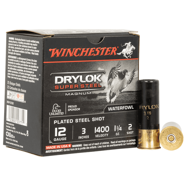 Winchester Ammo XSV1232 Drylock Super Steel Magnum 12 Gauge 3" 1 1/4 oz 2 Shot 25 Bx/ 10 Cs Winchester Ammo XSV1232 Drylock Super Steel Magnum 12 Gauge 3" 1 1/4 oz 2 Shot 25 Bx/ 10 Cs