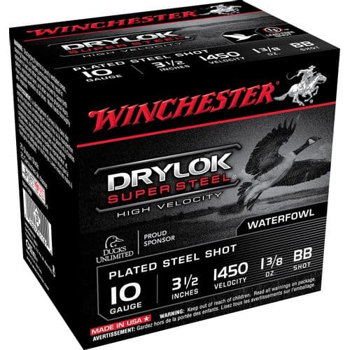 Winchester Ammo SSH10BB Drylock Super Steel High Velocity 10 Gauge 3.5" 1 3/8 oz BB Shot 25 Bx/ 10 Cs Winchester Ammo SSH10BB Drylock Super Steel High Velocity 10 Gauge 3.5" 1 3/8 oz BB Shot 25 Bx/ 10 Cs