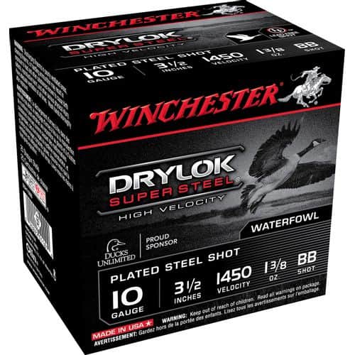 Winchester Ammo SSH10BB Drylock Super Steel High Velocity 10 Gauge 3.5" 1 3/8 oz BB Shot 25 Bx/ 10 Cs Winchester Ammo SSH10BB Drylock Super Steel High Velocity 10 Gauge 3.5" 1 3/8 oz BB Shot 25 Bx/ 10 Cs