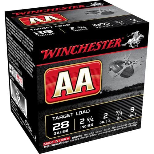 Winchester Ammo AA289 AA Target 28 Gauge 2.75" 3/4 oz 9 Shot 25 Bx Winchester Ammo AA289 AA Target 28 Gauge 2.75" 3/4 oz 9 Shot 25 Bx