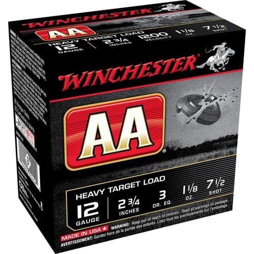 Winchester Ammo AAM127 AA Heavy 12 Gauge 2.75" 1 1/8 oz 7.5 Shot 25 Bx/ 10 Cs Winchester Ammo AAM127 AA Heavy 12 Gauge 2.75" 1 1/8 oz 7.5 Shot 25 Bx/ 10 Cs
