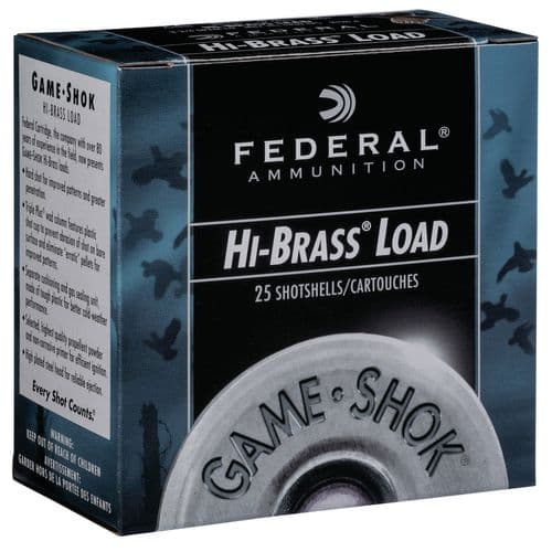 Federal H1266 Game-Shok Upland Hi-Brass 12 Gauge 2.75" 1 1/4 oz 6 Shot 25 Bx Federal H1266 Game-Shok Upland Hi-Brass 12 Gauge 2.75" 1 1/4 oz 6 Shot 25 Bx