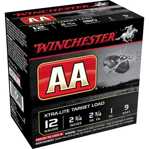 Winchester Ammo AAL129 AA Xtra-Lite12 Gauge 2.75" 1 oz 9 Shot 25 Bx Winchester Ammo AAL129 AA Xtra-Lite12 Gauge 2.75" 1 oz 9 Shot 25 Bx