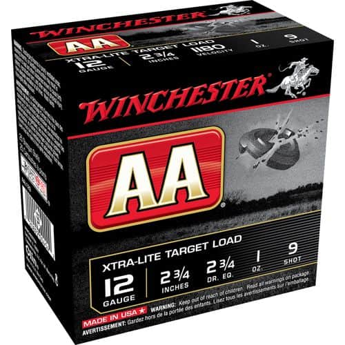 Winchester Ammo AAL129 AA Xtra-Lite12 Gauge 2.75" 1 oz 9 Shot 25 Bx Winchester Ammo AAL129 AA Xtra-Lite12 Gauge 2.75" 1 oz 9 Shot 25 Bx