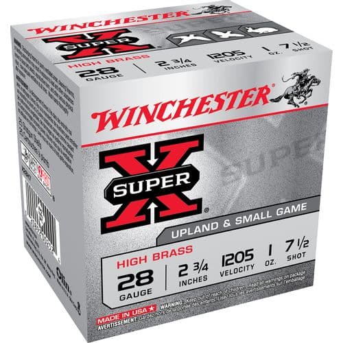 Winchester Ammo X28H7 Super X High Brass 28 Gauge 2.75" 1 oz 7.5 Shot 25 Bx/ 10 Cs Winchester Ammo X28H7 Super X High Brass 28 Gauge 2.75" 1 oz 7.5 Shot 25 Bx/ 10 Cs