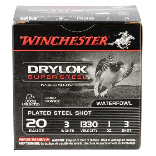 Winchester Ammo Drylok Super Steel Magnum 20 Gauge 3" 1 oz 3 Shot 25 Per Box/ 10 Case Ammo - XSM2033 Winchester Ammo Drylok Super Steel Magnum 20 Gauge 3" 1 oz 3 Shot 25 Per Box/ 10 Case Ammo - XSM2033