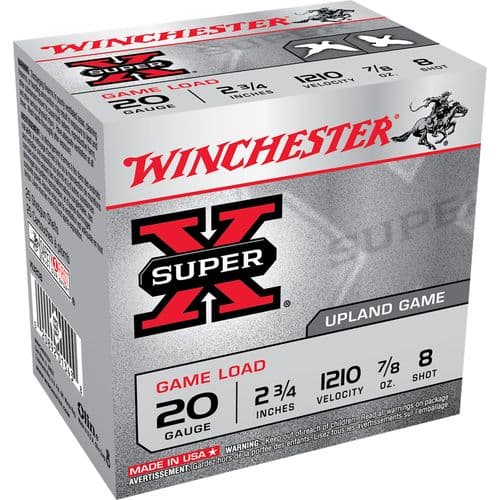 Winchester Ammo Super X Game Load 20 Gauge 2.75" 7/8 oz 8 Shot - XU208 Winchester Ammo Super X Game Load 20 Gauge 2.75" 7/8 oz 8 Shot - XU208