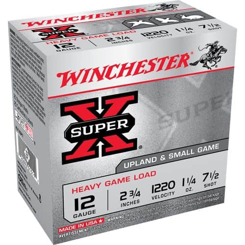 Winchester Ammo XU12SP7 Super X Heavy Game Load 12 Gauge 2.75" 1 1/4 oz 7.5 Shot 25 Bx/ 10 Cs Winchester Ammo XU12SP7 Super X Heavy Game Load 12 Gauge 2.75" 1 1/4 oz 7.5 Shot 25 Bx/ 10 Cs