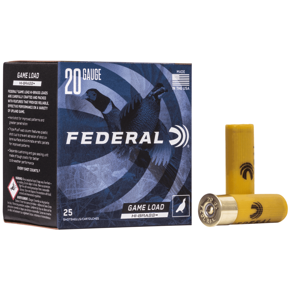 Federal H20475 Game-Shok Upland 20 Gauge 2.75" 1 oz 7.5 Shot 25 Bx Federal H20475 Game-Shok Upland 20 Gauge 2.75" 1 oz 7.5 Shot 25 Bx