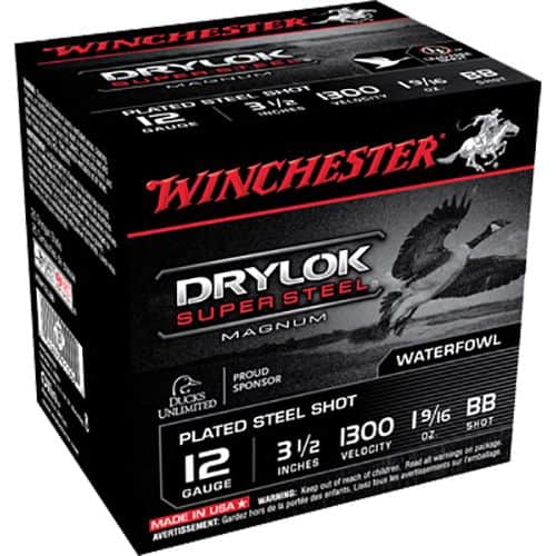 Winchester Ammo XSM12LBB Drylock Super Steel Magnum 12 Gauge 3.5" 1 9/16 oz BB Shot 25 Bx/ 10 Cs Winchester Ammo XSM12LBB Drylock Super Steel Magnum 12 Gauge 3.5" 1 9/16 oz BB Shot 25 Bx/ 10 Cs