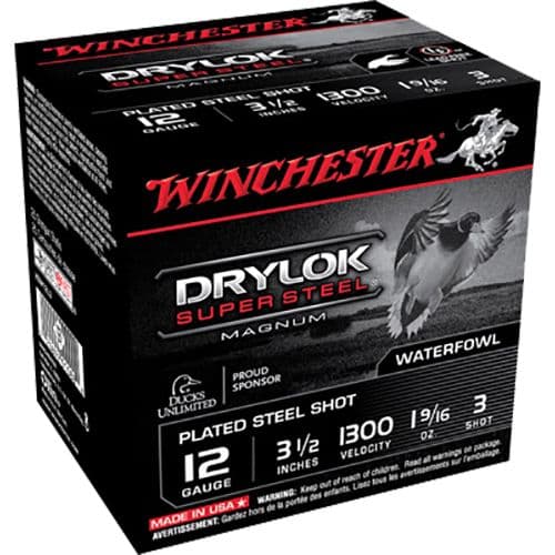 Winchester Ammo XSM12L3 Drylock Super Steel Magnum 12 Gauge 3.5" 1 9/16 oz 3 Shot 25 Bx/ 10 Cs Winchester Ammo XSM12L3 Drylock Super Steel Magnum 12 Gauge 3.5" 1 9/16 oz 3 Shot 25 Bx/ 10 Cs