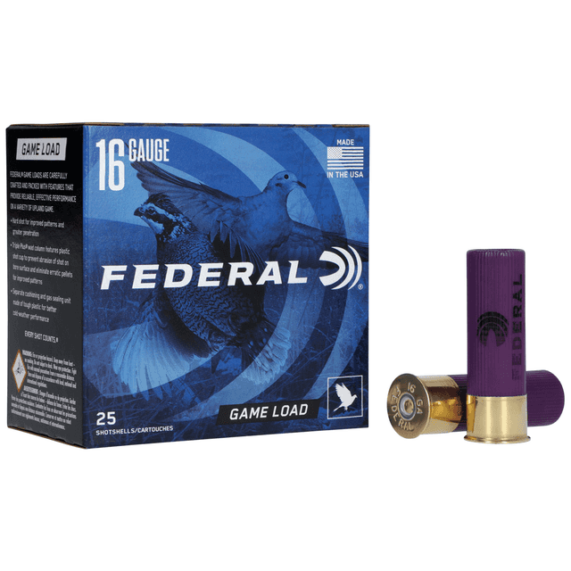 Federal H1606 Game Shok Upland 16 Gauge 2.75" 1 oz 6 Shot 25 Per Box Federal H1606 Game Shok Upland 16 Gauge 2.75" 1 oz 6 Shot 25 Per Box