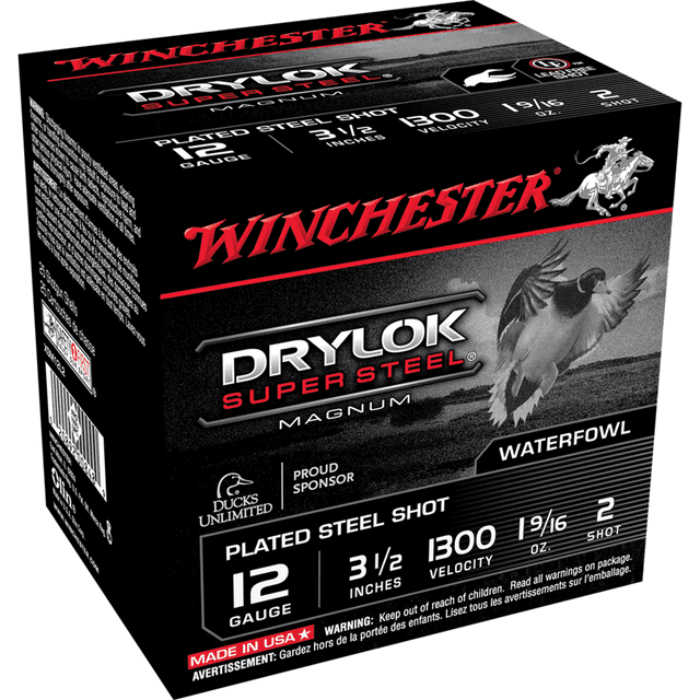 Winchester Ammo XSM12L2 Drylock Super Steel Magnum 12 Gauge 3.5" 1 9/16 oz 2 Shot 25 Bx Winchester Ammo XSM12L2 Drylock Super Steel Magnum 12 Gauge 3.5" 1 9/16 oz 2 Shot 25 Bx