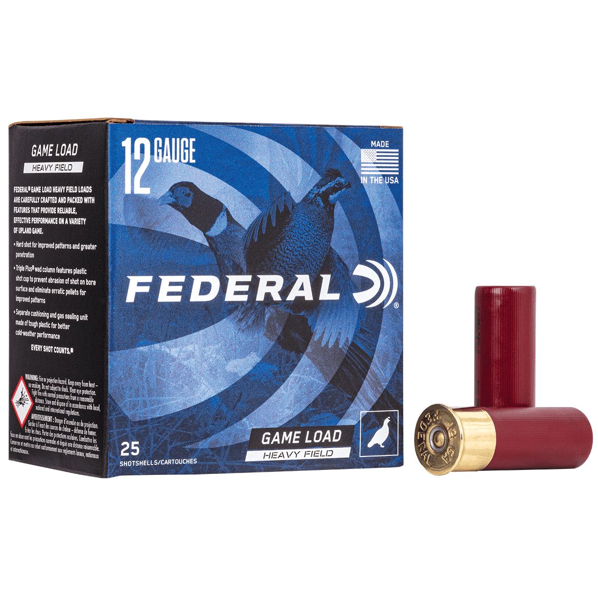Federal H1255 Game-Shok Upland Heavy Field 12 Gauge 2.75" 1 1/4 oz 5 Shot 25 Bx/ 10 Cs Federal H1255 Game-Shok Upland Heavy Field 12 Gauge 2.75" 1 1/4 oz 5 Shot 25 Bx/ 10 Cs