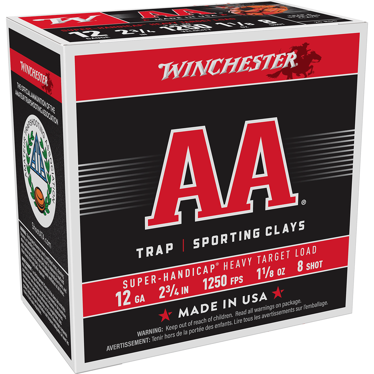Winchester Ammo AAHA128 AA Super Handicap 12 Gauge 2.75" 1 1/8 oz 8 Shot 25 Bx/ 10 Cs Winchester Ammo AAHA128 AA Super Handicap 12 Gauge 2.75" 1 1/8 oz 8 Shot 25 Bx/ 10 Cs