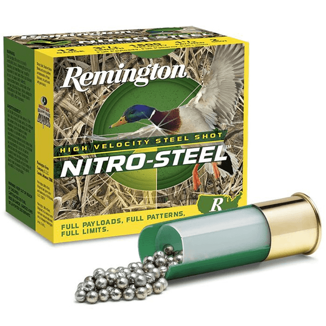 Remington Ammunition 20839 Nitro-Steel High Velocity 12 Gauge 3.50" 1 1/2 oz 2 Shot 25 Per Box Remington Ammunition 20839 Nitro-Steel High Velocity 12 Gauge 3.50" 1 1/2 oz 2 Shot 25 Per Box