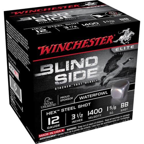 Winchester Ammo SBS12LBB Blindside 12 Gauge 3.5" 1 5/8 oz BB Shot 25 Bx/ 10 Cs Winchester Ammo SBS12LBB Blindside 12 Gauge 3.5" 1 5/8 oz BB Shot 25 Bx/ 10 Cs