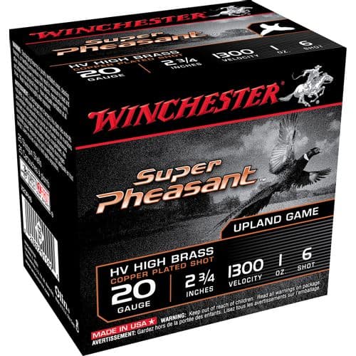Winchester Ammo Super Pheasant Magnum High Brass 20 Gauge 2.75" 1 oz 6 Shot - X20PH6 Winchester Ammo Super Pheasant Magnum High Brass 20 Gauge 2.75" 1 oz 6 Shot - X20PH6