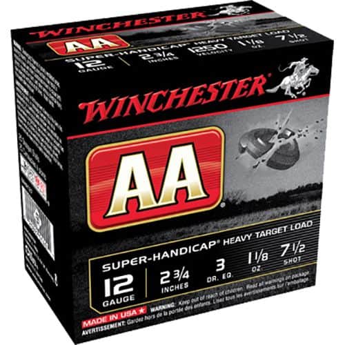 Winchester Ammo AAHA127 AA Super Handicap 12 Gauge 2.75" 1 1/8 oz 7.5 Shot 25 Bx/ 10 Cs Winchester Ammo AAHA127 AA Super Handicap 12 Gauge 2.75" 1 1/8 oz 7.5 Shot 25 Bx/ 10 Cs