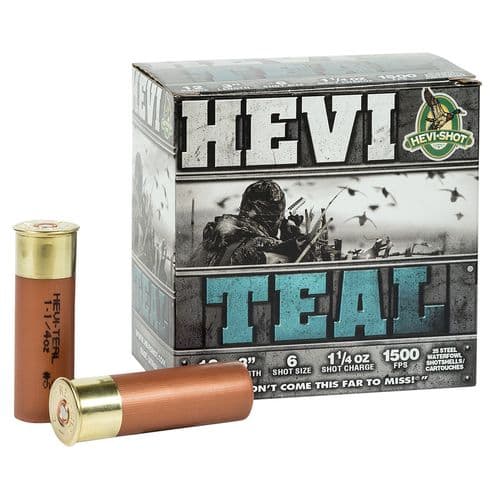 HEVI-Shot HS60006 Hevi-Teal 12 Gauge 3" 1 1/4 oz 6 Shot 25 Bx/ 10 Cs HEVI-Shot HS60006 Hevi-Teal 12 Gauge 3" 1 1/4 oz 6 Shot 25 Bx/ 10 Cs